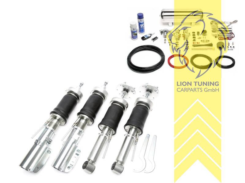 nicht passend für RS Modell Modelle mit 55mm Federbeindurchmesser, 11,5L Tank chrom / ViAir Kompressor chrom, fest, weiss, Stahl verzinkt, Eintragungspflichtig / Teilegutachten wird nach Kauf spezifisch ausgestellt